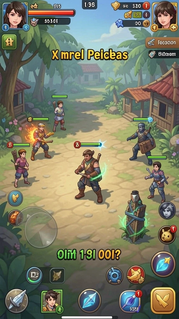 Screenshot kedua menampilkan karakter utama dalam pertempuran.