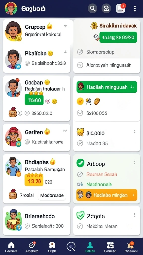 Karakter unik dengan berbagai kostum menarik.
