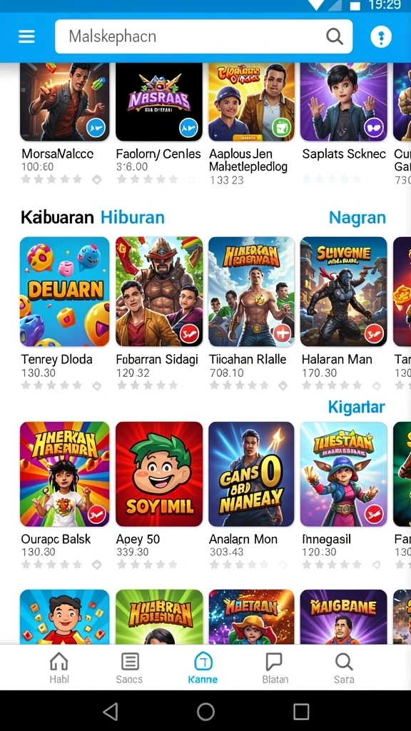 Berbagai pilihan permainan judi yang tersedia.