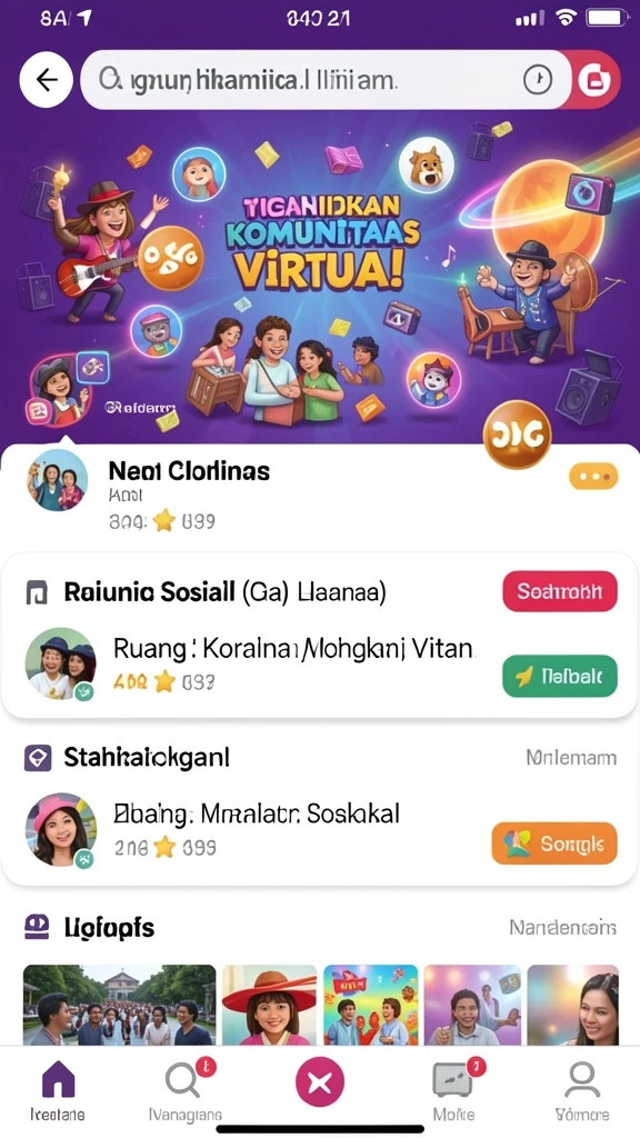 Fitur sosial yang memungkinkan pemain untuk berinteraksi.